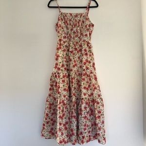 NWT Bohme Red Floral Midi/Maxi with Adjustable Straps and Pockets